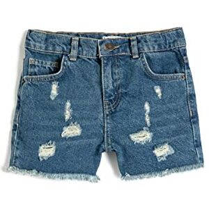Koton Girls's Jean Destroyed fickor bomullsshorts, Mid Indigo, 9-10 år Koton Girls's Jean Destroyed fickor bomullsshorts, Mid Indigo, 9-10 år