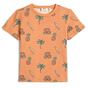 Koton Boys's Tryckt kortärmad crew neck bomull t-shirt, Orange design (2 d0), 11-12 År Koton Boys's Tryckt kortärmad crew neck bomull t-shirt, Orange design (2 d0), 11-12 År