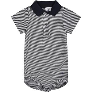 Petit Bateau Pojke kortärmad bodysuit polokrage, Blå/vit, 3 �r Petit Bateau Pojke kortärmad bodysuit polokrage, Blå/vit, 3 �r