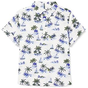 Koton Boys's halvknapp detalj kortärmad sommar tema tryckt skjorta, Vit design (05u), 9-10 År Koton Boys's halvknapp detalj kortärmad sommar tema tryckt skjorta, Vit design (05u), 9-10 År