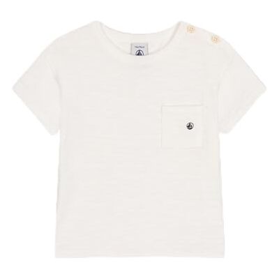 Petit Bateau Kortärmad T-shirt för pojkar, Vit, 12 mesi Petit Bateau Kortärmad T-shirt för pojkar, Vit, 12 mesi