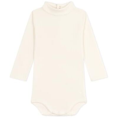 Petit Bateau Enfärgad bomull polokrage babybody Petit Bateau Enfärgad bomull polokrage babybody