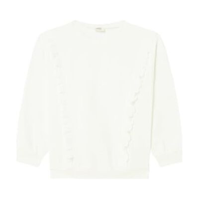 Koton Girls's Långärmad crew neck frill detaljerad borstad interiör sweatshirt, Ecru (010), 11-12 år Koton Girls's Långärmad crew neck frill detaljerad borstad interiör sweatshirt, Ecru (010), 11-12 år