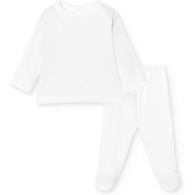BABIDU Jubon set + slim fit leggings, vit, 0 månader BABIDU Jubon set + slim fit leggings, vit, 0 månader