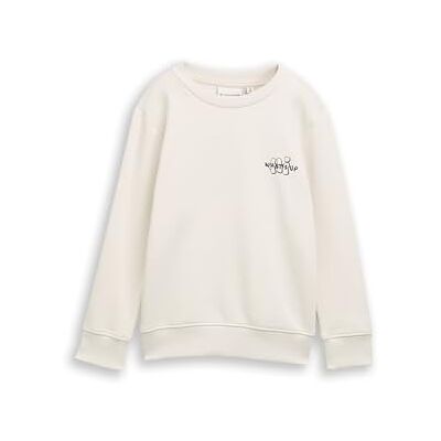 TOM TAILOR Barn pojkar sweatshirt, 32257 – grå vit, 128 TOM TAILOR Barn pojkar sweatshirt, 32257 – grå vit, 128