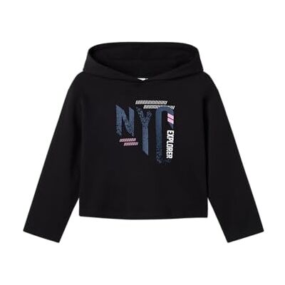 NAME IT Girl sweatshirt boxy fit, svart, 122-128 NAME IT Girl sweatshirt boxy fit, svart, 122-128