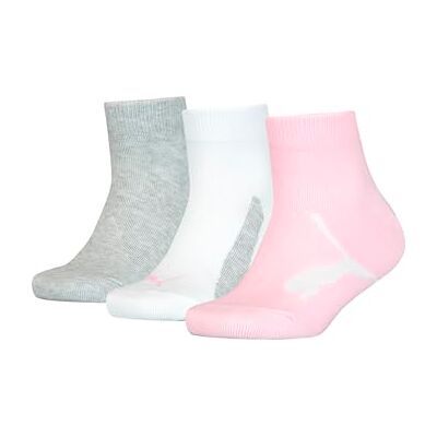 PUMA unisex barn Socken Kids' BWT Quarter Socks (3 pack), Rosa/Grå, 35-38 PUMA unisex barn Socken Kids' BWT Quarter Socks (3 pack), Rosa/Grå, 35-38