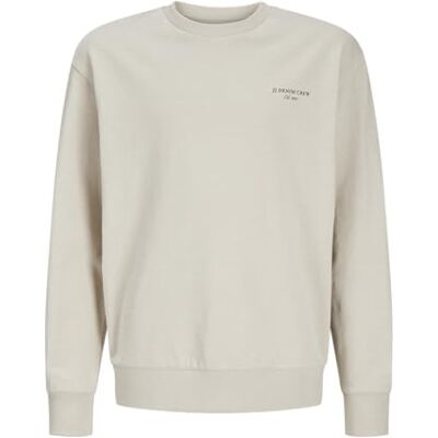 JACK & JONES Jjjeff Monokrom Sweat Crew Neck Jnr, Moonbeam, 152 JACK & JONES Jjjeff Monokrom Sweat Crew Neck Jnr, Moonbeam, 152