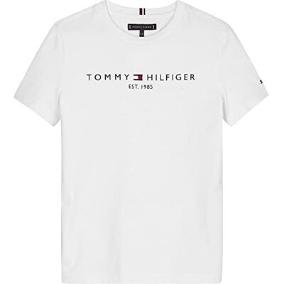 Tommy Hilfiger Unisex barn Essential Tee S/S T-shirts, Vitt, 16 år Tommy Hilfiger Unisex barn Essential Tee S/S T-shirts, Vitt, 16 år