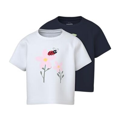 NAME IT flicka Nmfvilinse 2P Ss Nreg kort topp (2-pack), marinblå blazer, 92 NAME IT flicka Nmfvilinse 2P Ss Nreg kort topp (2-pack), marinblå blazer, 92