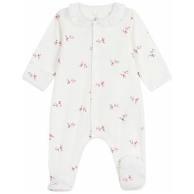 Petit Bateau Baby pyjamas i blommig krage Petit Bateau Baby pyjamas i blommig krage