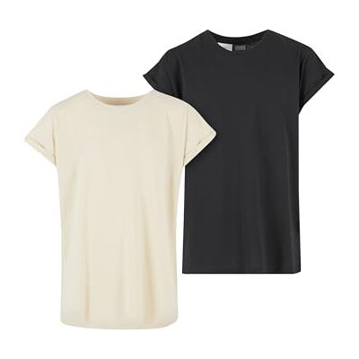 Urban Classics flickor Uck771a-girls Extended Shoulder Tee 2-pack T-tröja Urban Classics flickor Uck771a-girls Extended Shoulder Tee 2-pack T-tröja
