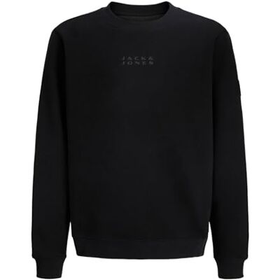 JACK & JONES Jcopoint Sweat Badge Crew Neck Bf Jnr, svart, 152 JACK & JONES Jcopoint Sweat Badge Crew Neck Bf Jnr, svart, 152