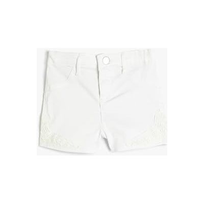 Koton Girls's Crocheted Lace Detaljfickor Cotton Blend Shorts, Vit (00), 6-7 år Koton Girls's Crocheted Lace Detaljfickor Cotton Blend Shorts, Vit (00), 6-7 år