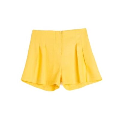 Koton Girls's Linen pleated detaljshorts, Gul (163), 5-6 år Koton Girls's Linen pleated detaljshorts, Gul (163), 5-6 år