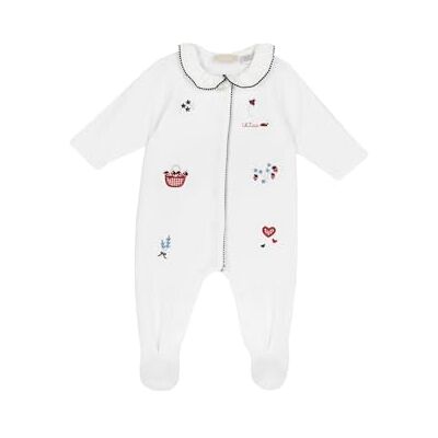 Chicco , Baby Onesie, mjuk och lätt bomullsoverall, med bekväm främre öppning och benöppning, perfekt för vår och höst, designad i Italien, babykläder 0–24 månader, Vit, 9 mesi Chicco , Baby Onesie, mjuk och lätt bomullsoverall, med bekväm främre öppning och benöppning, perfekt för vår och höst, designad i Italien, babykläder 0–24 månader, Vit, 9 mesi