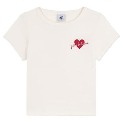 Petit Bateau Kortärmad T-shirt för barn med tryck, Mjölk, 6 �r Petit Bateau Kortärmad T-shirt för barn med tryck, Mjölk, 6 �r