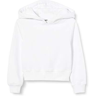 Build Your Brand sweatshirt med huva för flickor, Vit, 134-140 Build Your Brand sweatshirt med huva för flickor, Vit, 134-140