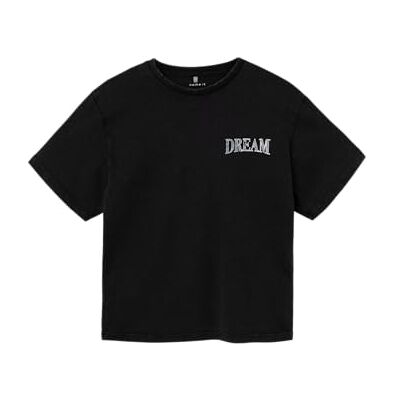 NAME IT Namn IT flicka Nkfold Ss Nreg Top T-shirt, svart, 134-140 NAME IT Namn IT flicka Nkfold Ss Nreg Top T-shirt, svart, 134-140