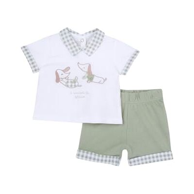 Chicco , Nyfödd och nyfödd kostym med t-shirt och eleganta shorts, perfekt för fester och evenemang, designade i Italien, baby- och babykläder 0–24 månader, Grön, 3 månader Chicco , Nyfödd och nyfödd kostym med t-shirt och eleganta shorts, perfekt för fester och evenemang, designade i Italien, baby- och babykläder 0–24 månader, Grön, 3 månader