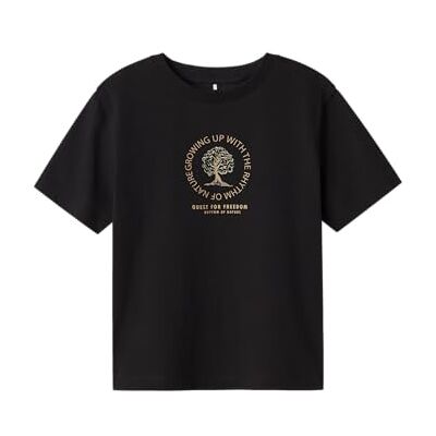 NAME IT pojkar Nkmnakabbo Ss Nreg tung topp t-shirt, svart, 122-128 NAME IT pojkar Nkmnakabbo Ss Nreg tung topp t-shirt, svart, 122-128