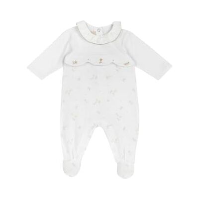 Chicco Bomull Onesie med fötter pyjamas för pojkar och småbarn, Vit, 3 mesi Chicco Bomull Onesie med fötter pyjamas för pojkar och småbarn, Vit, 3 mesi