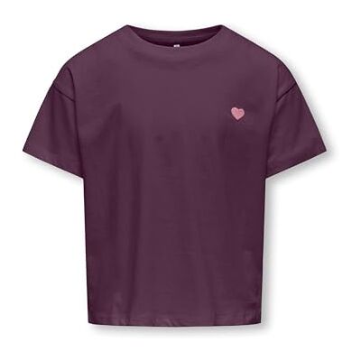 ONLY Kogmaiken Life Cropheart Ss Top JRS Noos, mauve wine, 110-116 ONLY Kogmaiken Life Cropheart Ss Top JRS Noos, mauve wine, 110-116