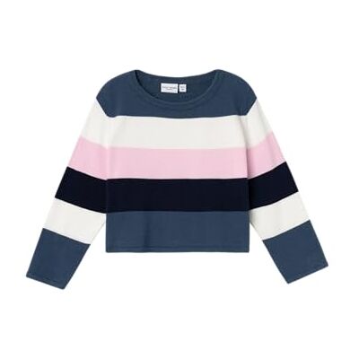 NAME IT Namn IT flicka Nmfvajsas Ls kort stickad stickad tröja, Mörk denim, 86 NAME IT Namn IT flicka Nmfvajsas Ls kort stickad stickad tröja, Mörk denim, 86