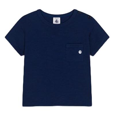 Petit Bateau Kortärmad T-shirt för pojkar, Blå, 12 mesi Petit Bateau Kortärmad T-shirt för pojkar, Blå, 12 mesi