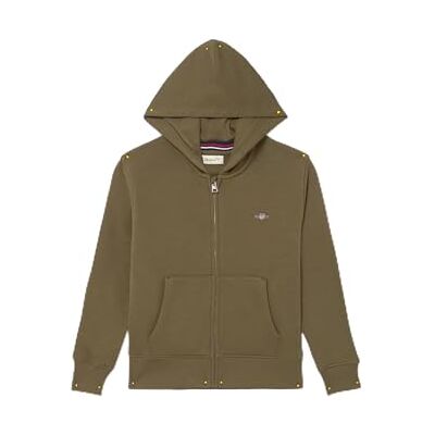 GANT Unisex barn sköld dragkedja huvtröja huvtröja, Juniper grön, 134-140 GANT Unisex barn sköld dragkedja huvtröja huvtröja, Juniper grön, 134-140