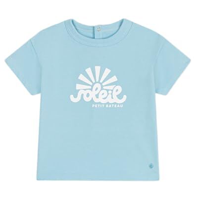 Petit Bateau Kortärmad T-shirt för pojkar, Vatten, 12 mesi Petit Bateau Kortärmad T-shirt för pojkar, Vatten, 12 mesi
