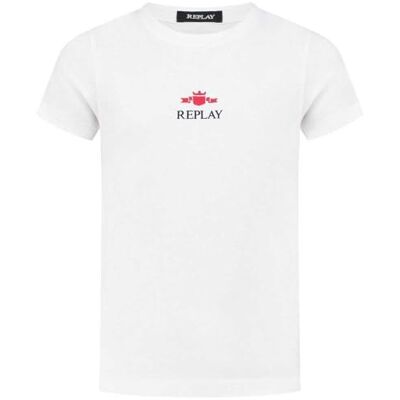 Replay t-shirt för pojkar, 001 Vit, 10 år Replay t-shirt för pojkar, 001 Vit, 10 år