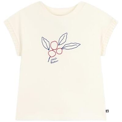 Petit Bateau Kortärmad T-shirt för barn med tryck, Mjölk, 6 �r Petit Bateau Kortärmad T-shirt för barn med tryck, Mjölk, 6 �r