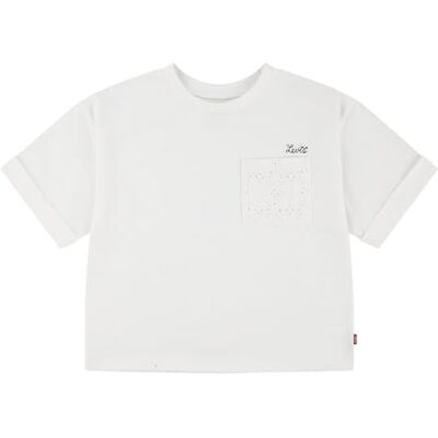Levi's KT-Knit Top T-tröja Flicka, Glänsande vit, 6 år Levi's KT-Knit Top T-tröja Flicka, Glänsande vit, 6 år