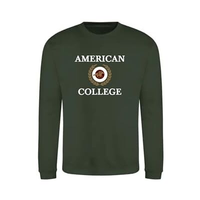 AMERICAN COLLEGE USA Tröja tröja med tryck varma kläder unisex barn pojkar och flickor casual modell ACSCRW7 mörkgrön 12 år, Färg: grön, 12 �r AMERICAN COLLEGE USA Tröja tröja med tryck varma kläder unisex barn pojkar och flickor casual modell ACSCRW7 mörkgrön 12 år, Färg: grön, 12 �r