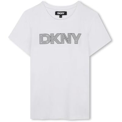 DKNY D62405 t-shirt för flickor, Vit, 10 år DKNY D62405 t-shirt för flickor, Vit, 10 år