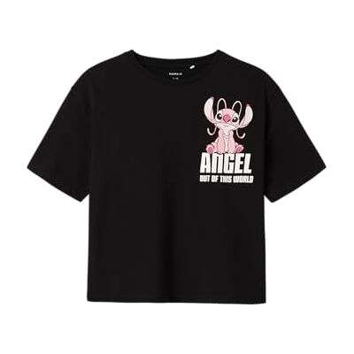 NAME IT Namn IT flicka Nkfaceri stitch Ss RLX toppbox Wdi, svart, 134-140 NAME IT Namn IT flicka Nkfaceri stitch Ss RLX toppbox Wdi, svart, 134-140