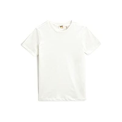 Koton Boys's Basic kortärmad crew neck bomull t-shirt, Vit (00), 4-5 Jahre Koton Boys's Basic kortärmad crew neck bomull t-shirt, Vit (00), 4-5 Jahre