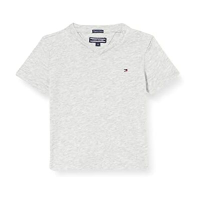 Tommy Hilfiger pojkar T-tröja Boys Basic Vn Knit S/S, Grå ljung, 110 Tommy Hilfiger pojkar T-tröja Boys Basic Vn Knit S/S, Grå ljung, 110