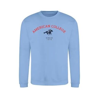 AMERICAN COLLEGE USA Tröja tröja med tryck varma kläder unisex barn pojkar och flickor casual modell ACSCRW3 himmelsblå 14 år, turkos, 14 �r AMERICAN COLLEGE USA Tröja tröja med tryck varma kläder unisex barn pojkar och flickor casual modell ACSCRW3 himmelsblå 14 år, turkos, 14 �r