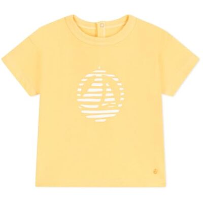 Petit Bateau Kortärmad T-shirt för pojkar, Gul, 3 månader Petit Bateau Kortärmad T-shirt för pojkar, Gul, 3 månader