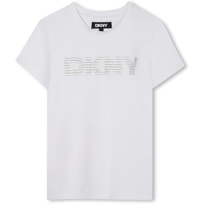 DKNY D62406 t-shirt för flickor, Vit, 12 år DKNY D62406 t-shirt för flickor, Vit, 12 år