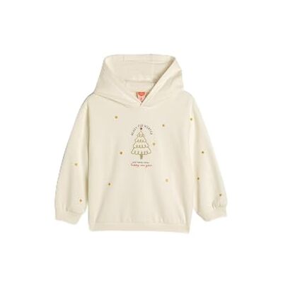 Koton Babygirls New Year Themed huvtröja tryckt detalj mjuk interiör bomull sweatshirt, Ecru (010), 12-18 Monate Koton Babygirls New Year Themed huvtröja tryckt detalj mjuk interiör bomull sweatshirt, Ecru (010), 12-18 Monate