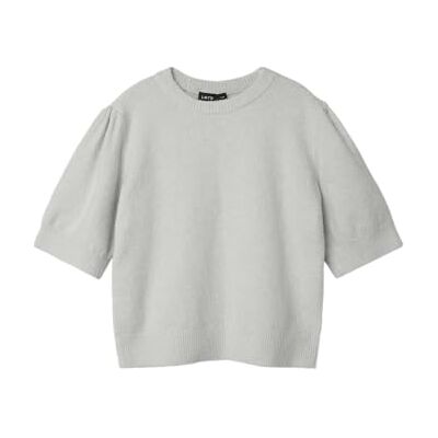 Lmtd Nlflodet Ss Short Puff Knit Noos, Ljusgrå melange, 134-140 Lmtd Nlflodet Ss Short Puff Knit Noos, Ljusgrå melange, 134-140