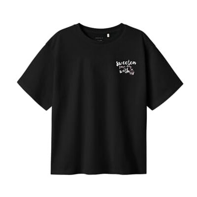 NAME IT Namn IT Nkfneata Ss Nreg Top, svart, 116 NAME IT Namn IT Nkfneata Ss Nreg Top, svart, 116