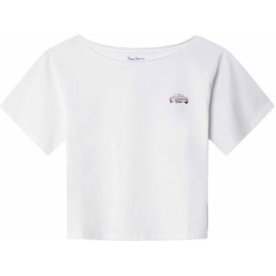 Pepe Jeans Galya T-shirt, vit (vit), 4 år flicka Pepe Jeans Galya T-shirt, vit (vit), 4 år flicka
