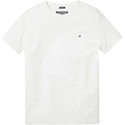 Tommy Hilfiger pojkar T-tröja Boys Basic Cn Knit S/S, Vit (ljus vit 123), 92 Tommy Hilfiger pojkar T-tröja Boys Basic Cn Knit S/S, Vit (ljus vit 123), 92