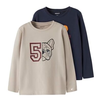 NAME IT Nmmvux 2P LS Top, Island Fossil, 116 cm (2-pack) barn och tonåringar, Island Fossil, 116 NAME IT Nmmvux 2P LS Top, Island Fossil, 116 cm (2-pack) barn och tonåringar, Island Fossil, 116