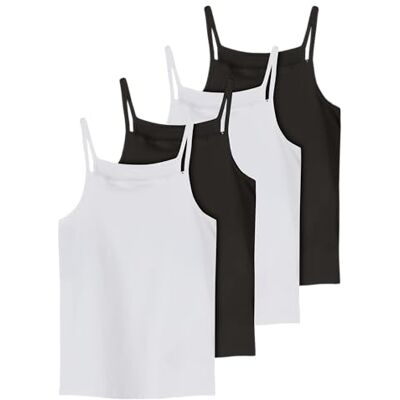 NAME IT kids flicka Nkfstrap Top 4P svart vit solid, svart, numeric_92 NAME IT kids flicka Nkfstrap Top 4P svart vit solid, svart, numeric_92