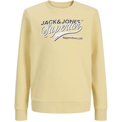 JACK & JONES Jjelogo Sweat Crew Neck 2Col Ss26 Sn Mni, Solljus, 116 JACK & JONES Jjelogo Sweat Crew Neck 2Col Ss26 Sn Mni, Solljus, 116